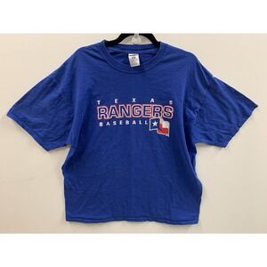 Vintage Texas Rangers Baseball T-Shirt XL Jerzees Blue Summer Sports